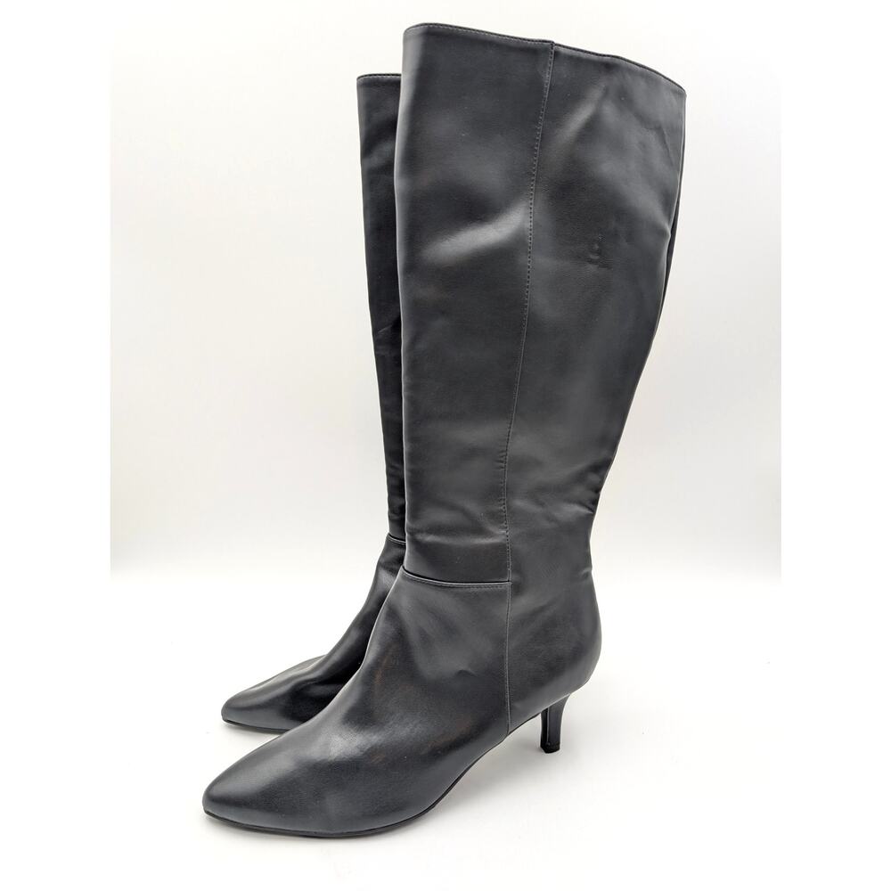 Aerosoles Epic Stretch Kitten Heel Tall Boots Women's Black Size US9W EU39.5